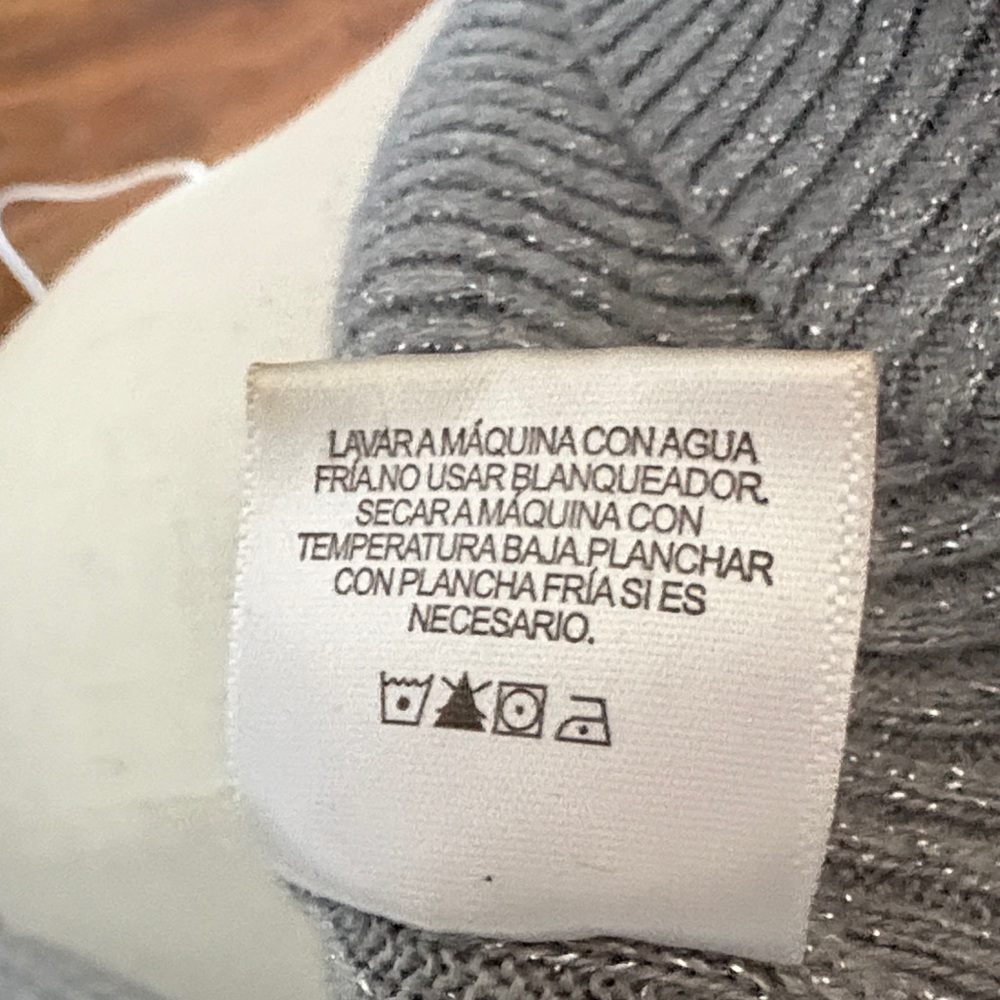 Basic Editions Metallic Ribbed Knit Sweater — Silver - Picture 9 of 9